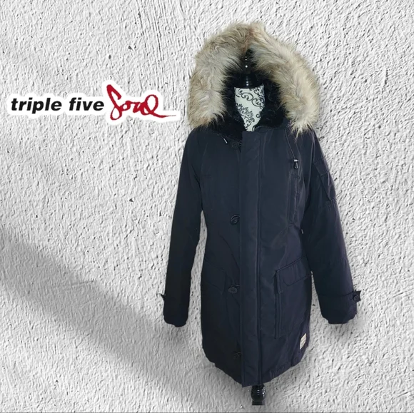 Triple Five Soul Jackets Coats Triple Five Soul Black Long